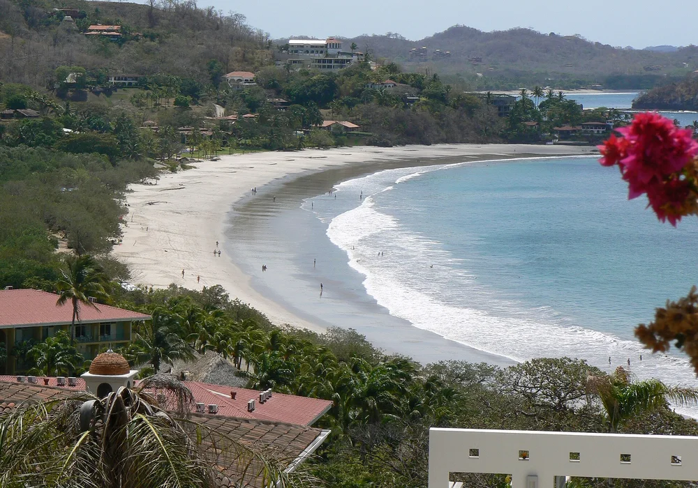 White-sand curve and headland at Playa Flamingo, Guanacaste