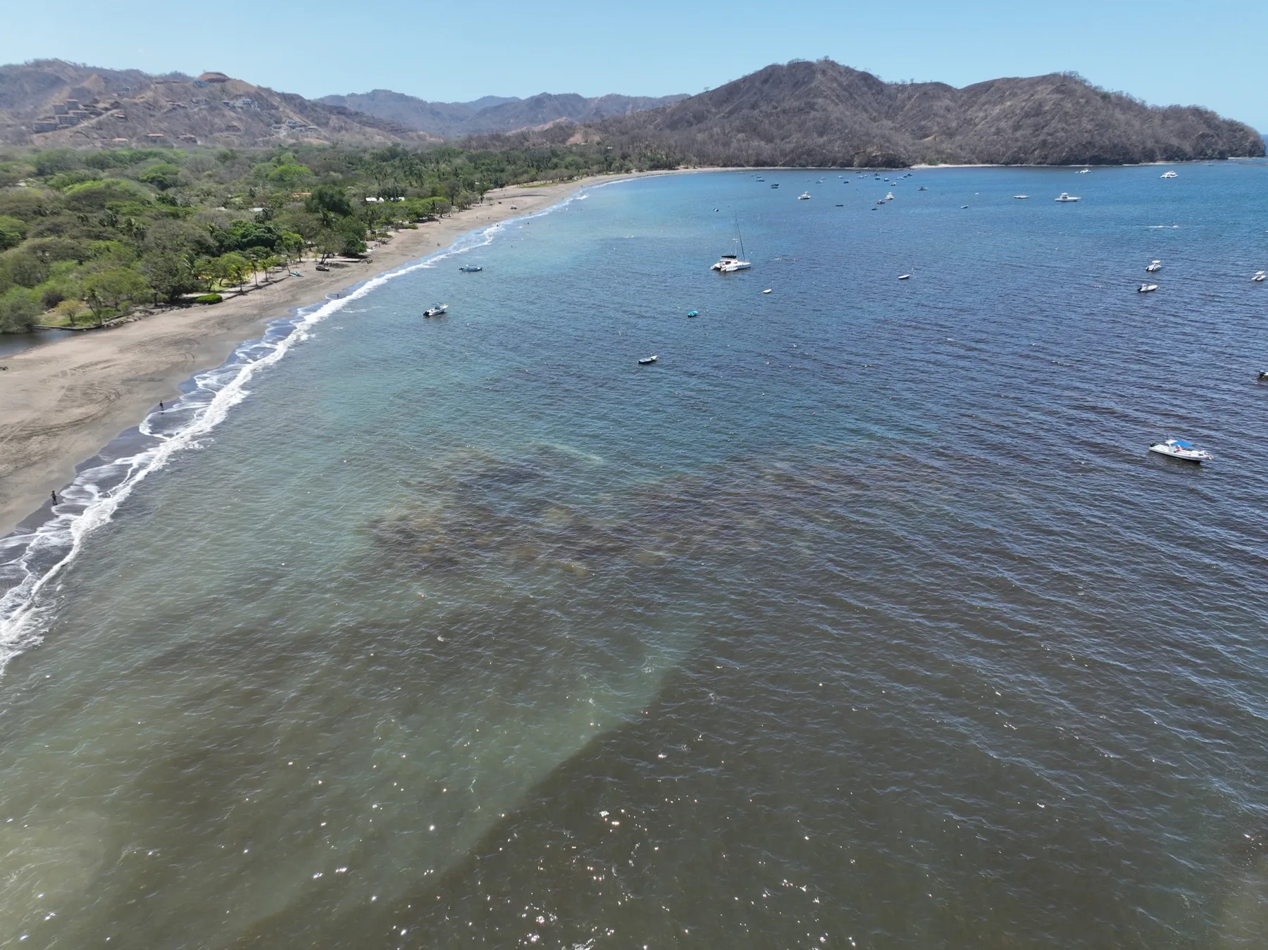 Guanacaste Pacific coastline and tropical dry forest hills in Costa Rica